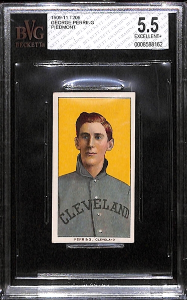 1909-11 T206 BVG 5.5 (EX+) George Perring (Cleveland) Piedmont Back (Factory 25)